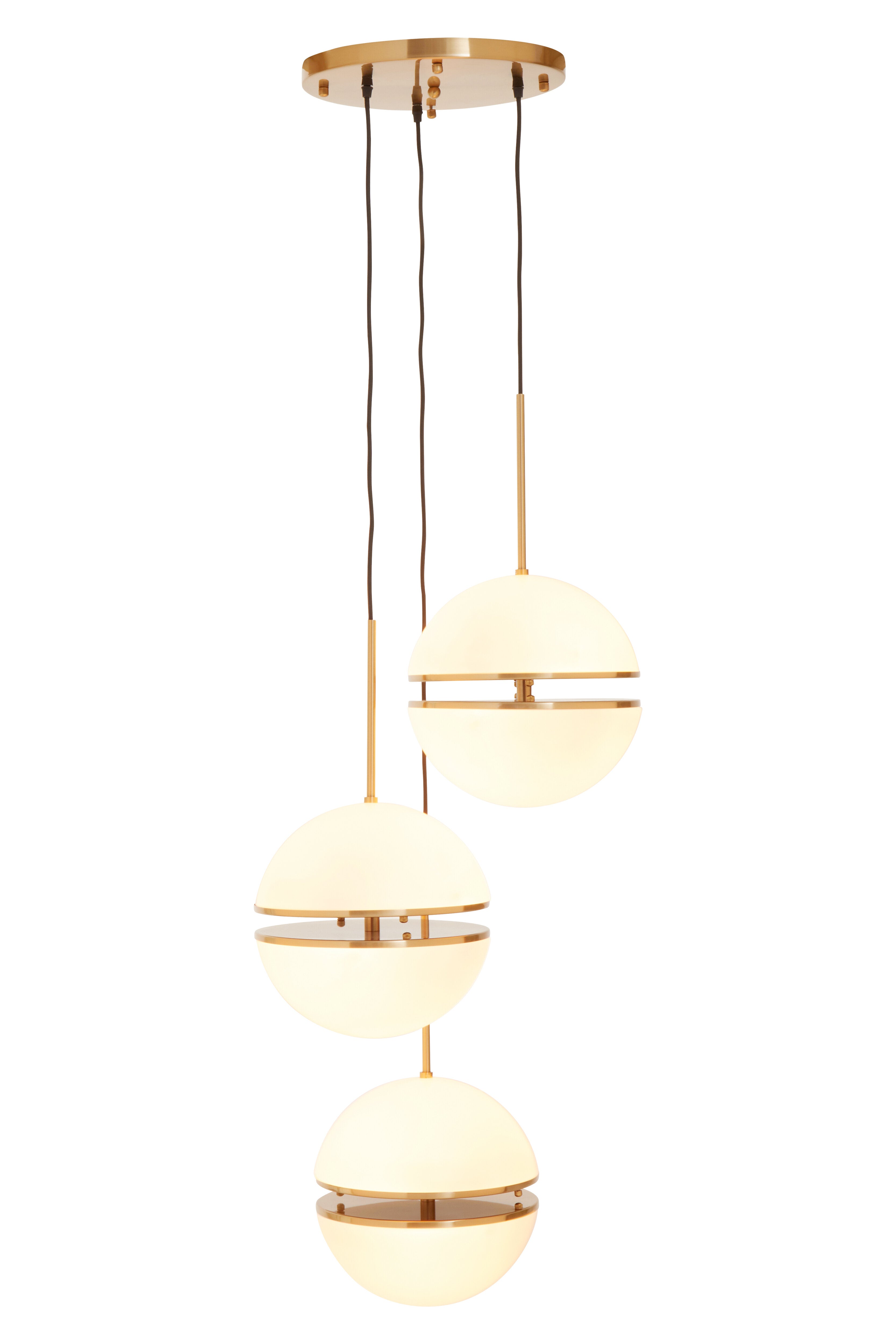Abira Three Ball Brass Pendant Light